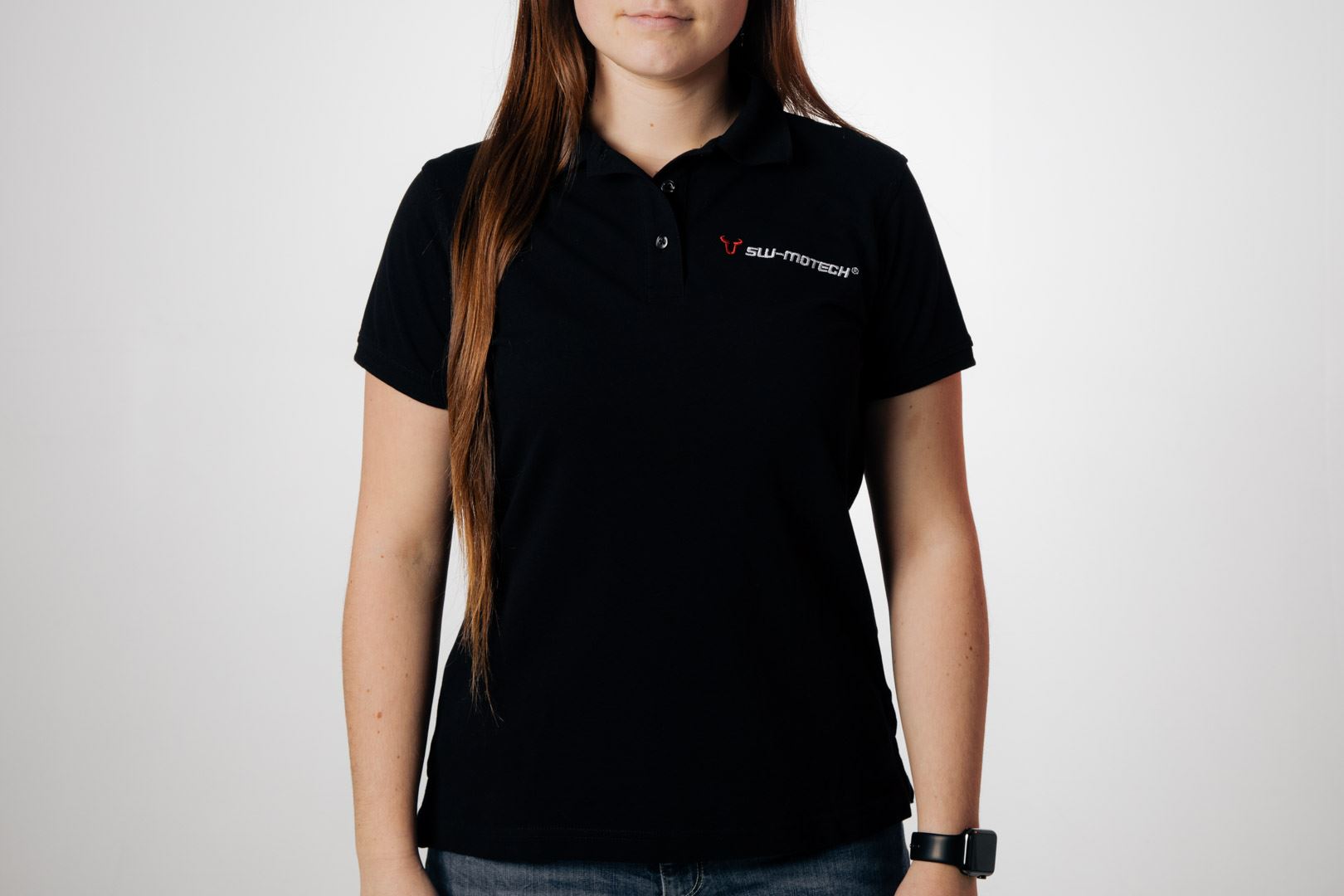 Team polo shirt Core Line. Black. Women. Size S.
