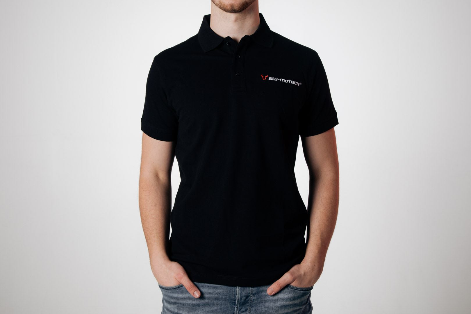 Team polo shirt Core Line. Black. Men. Size S.