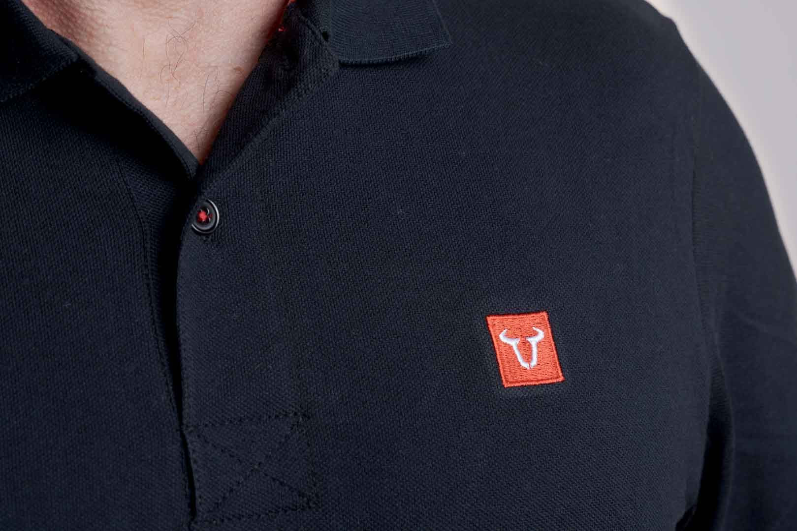 Polo shirt Core Line. Black. Men. Size 4XL.