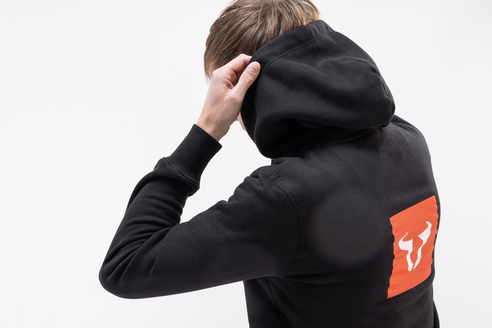 Hoodie Core Line. Black. Unisex. Size 4XL.
