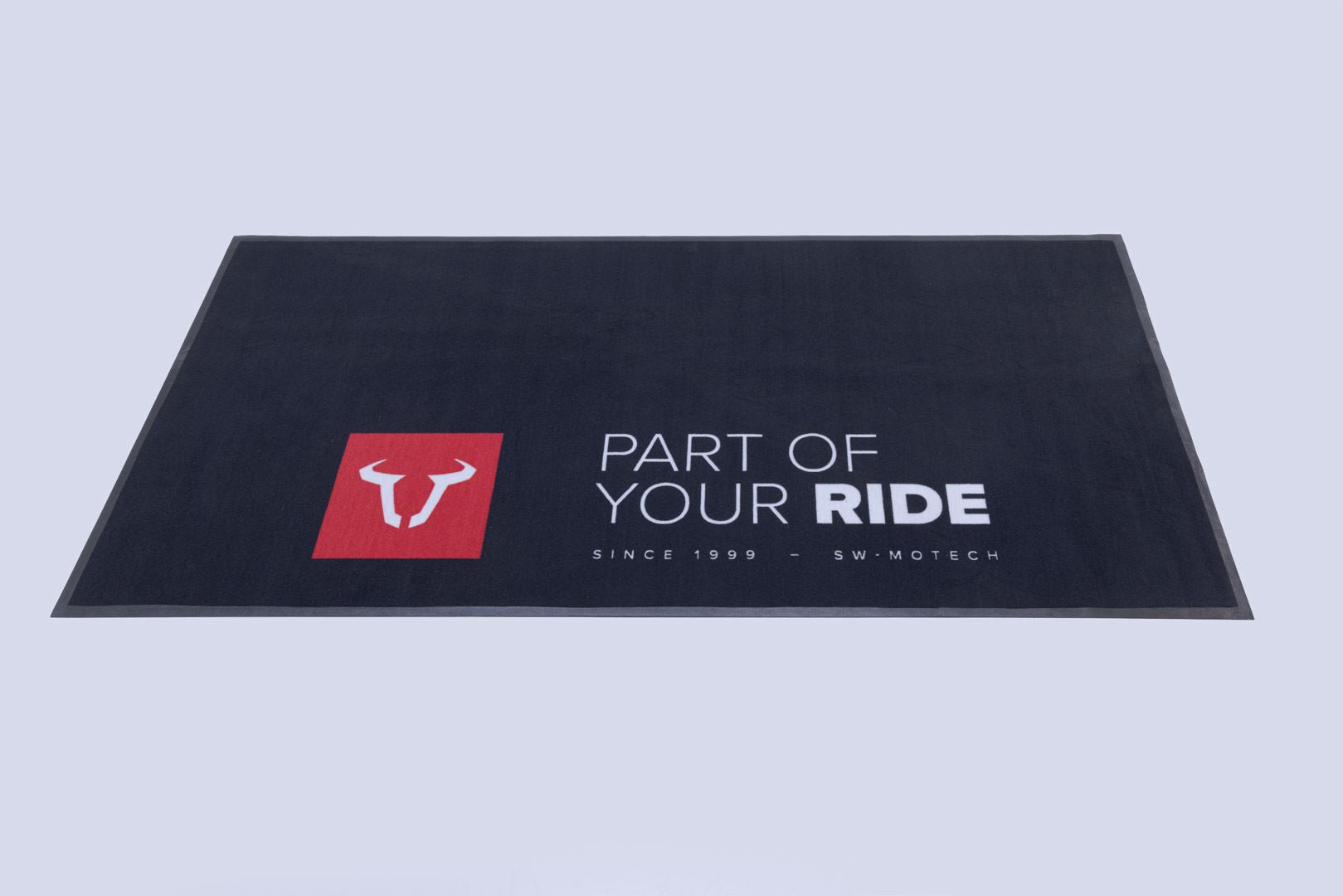 SW-MOTECH bike carpet 2.0x1.0 m. Rectangular. Black. Imprint white/red.