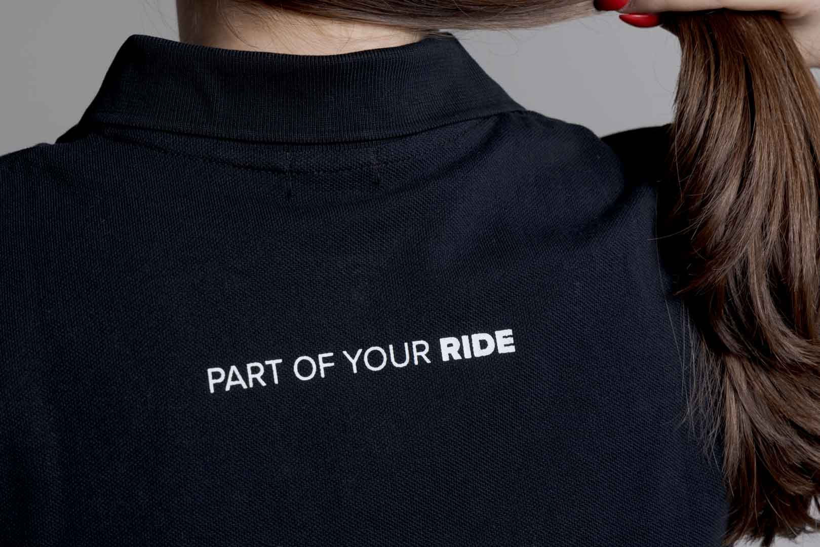Polo shirt Core Line. Black. Women. Size XL.