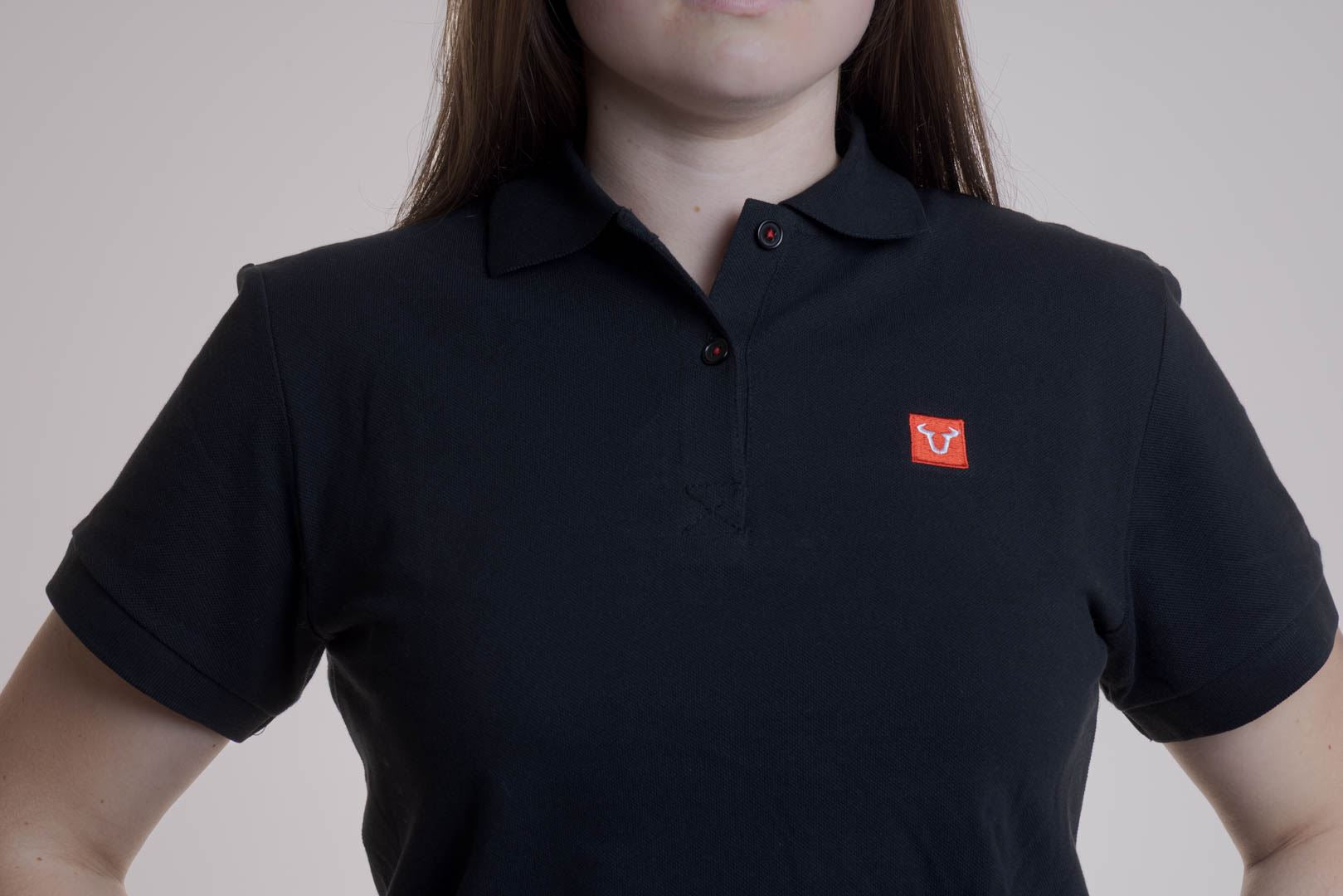 Polo shirt Core Line. Black. Women. Size L.
