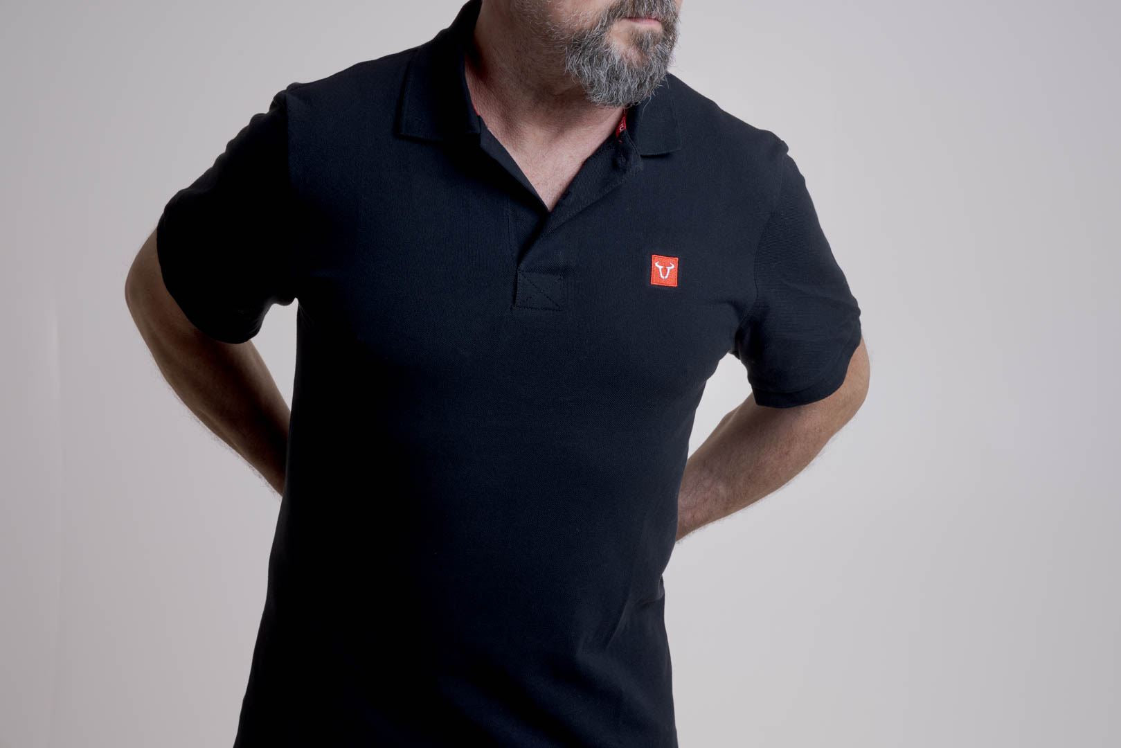 Polo shirt Core Line. Black. Men. Size XXL.